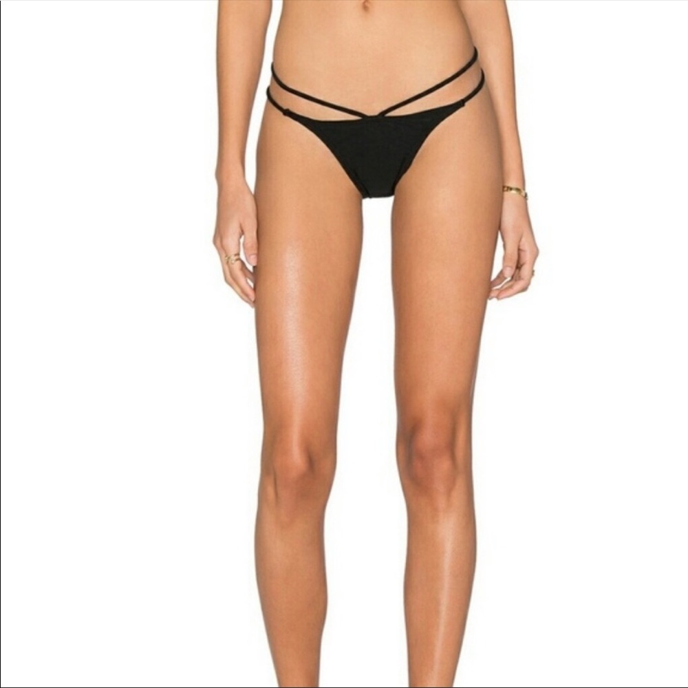 Pilyq Strappy Black Swimsuit Bottoms
